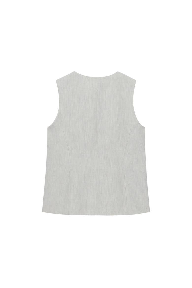 Tailored Waistcoat Sleeveless Button Down Top, Alternate, color, Grey