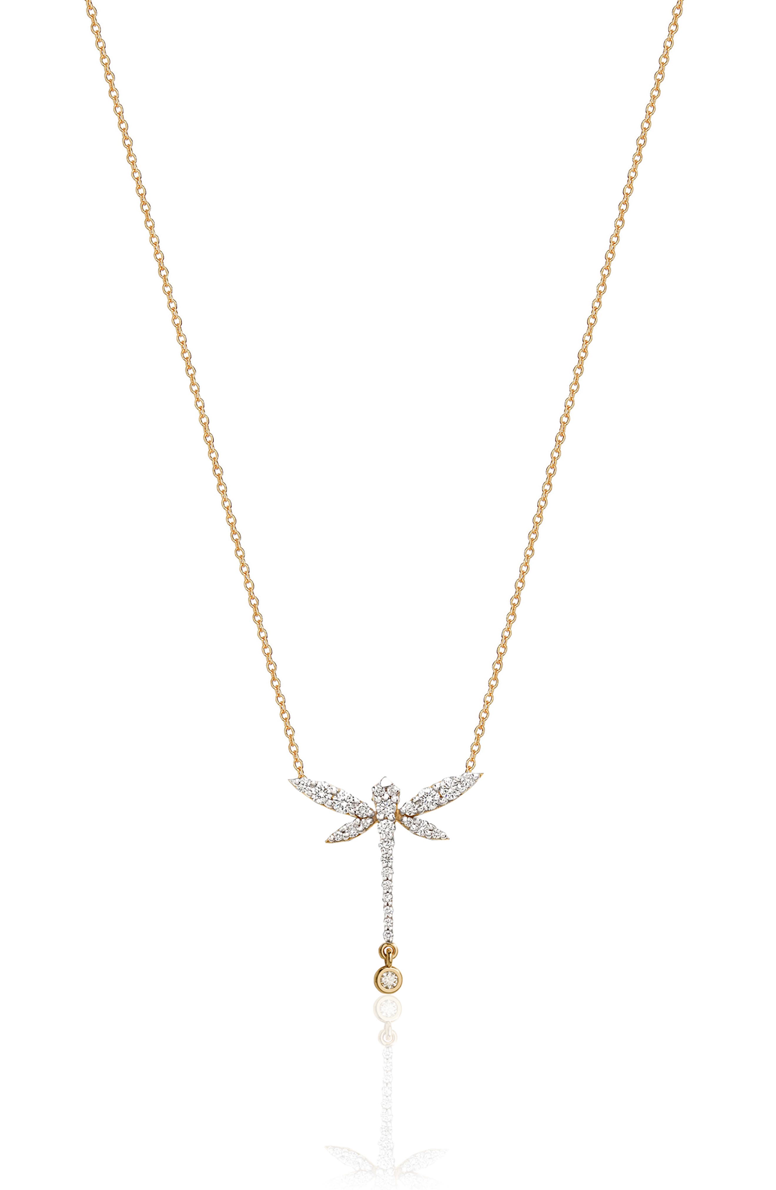 GABI RIELLE Mini Dragonfly CZ Pendant Necklace