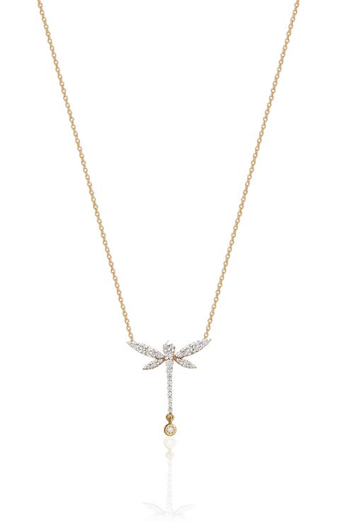 Mini Dragonfly CZ Pendant Necklace