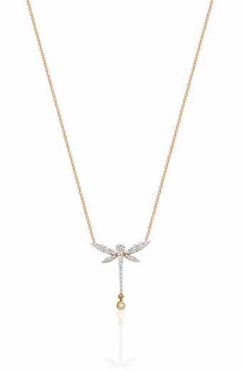 GABI RIELLE Mini Dragonfly CZ Pendant Necklace