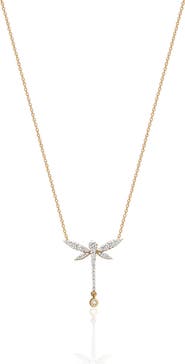GABI RIELLE Mini Dragonfly CZ Pendant Necklace