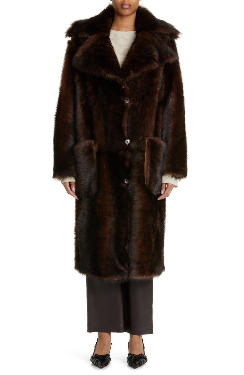 Interior Side Button Leather Wide Leg Pants, Alternate, color,