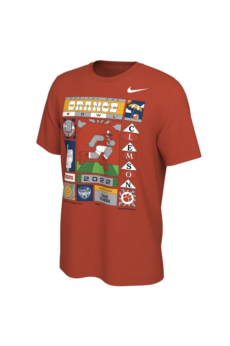 Men's Nike Orange Clemson Tigers 2022 Orange Bowl Illustrated T-Shirt, Alternate, color, Orange