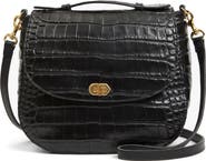 Clare V. Louis Croc Embossed Leather Crossbody Bag