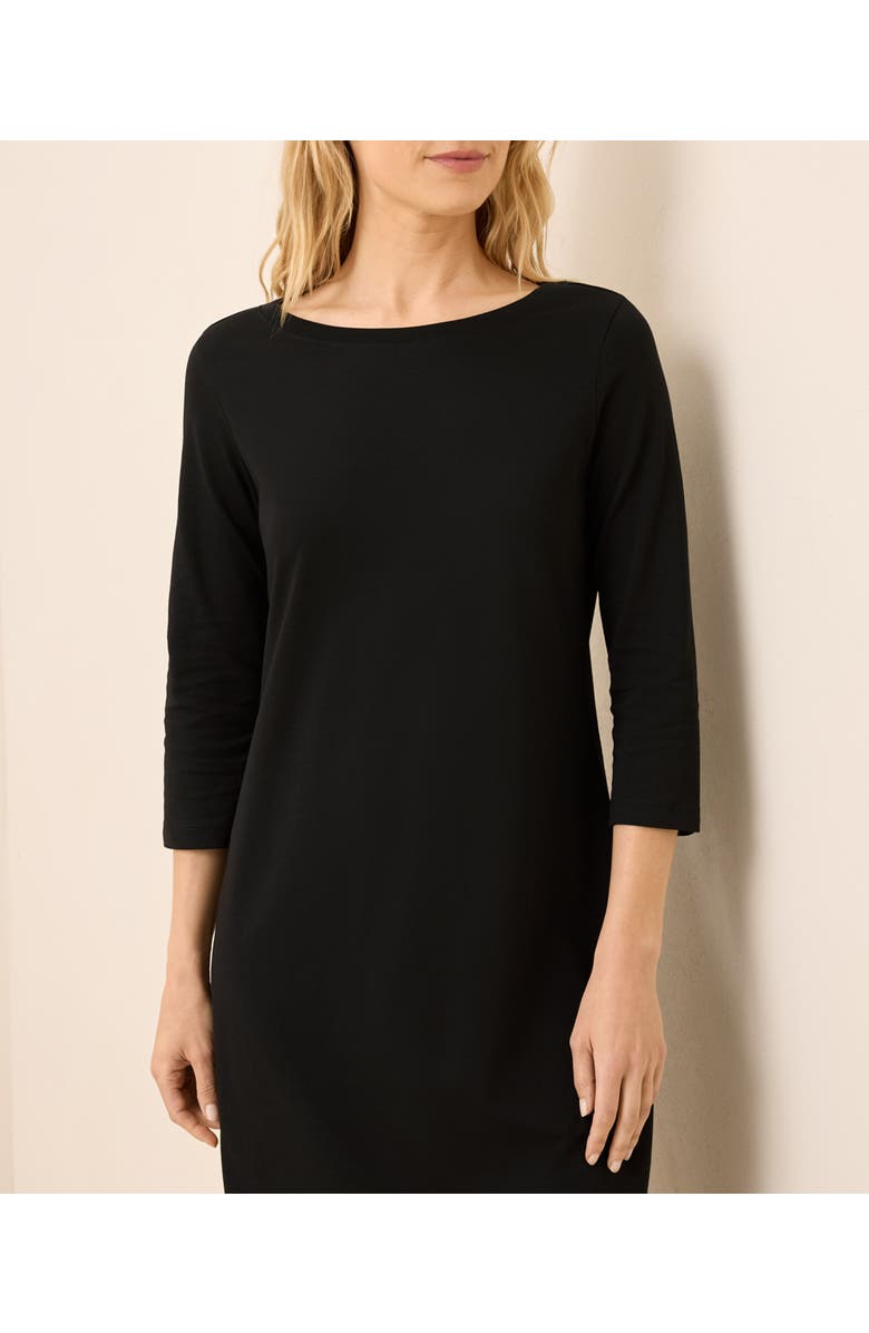 Pact Organic Cotton Softspun Boat Neck Dress, Alternate, color, Black