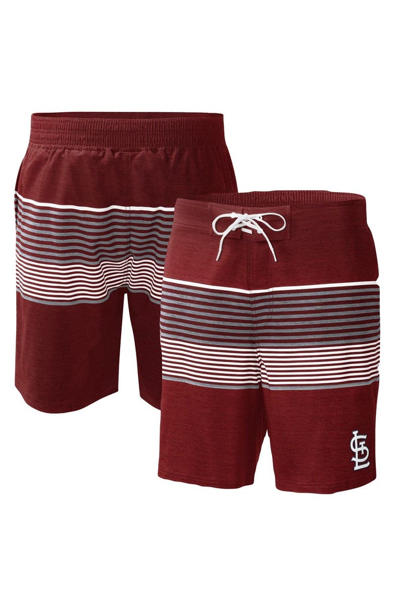G-III SPORTS BY CARL BANKS Men's G-III Sports by Carl Banks Red St. Louis Cardinals Coastline Volley Swim Shorts, Alternate, color, Maroon