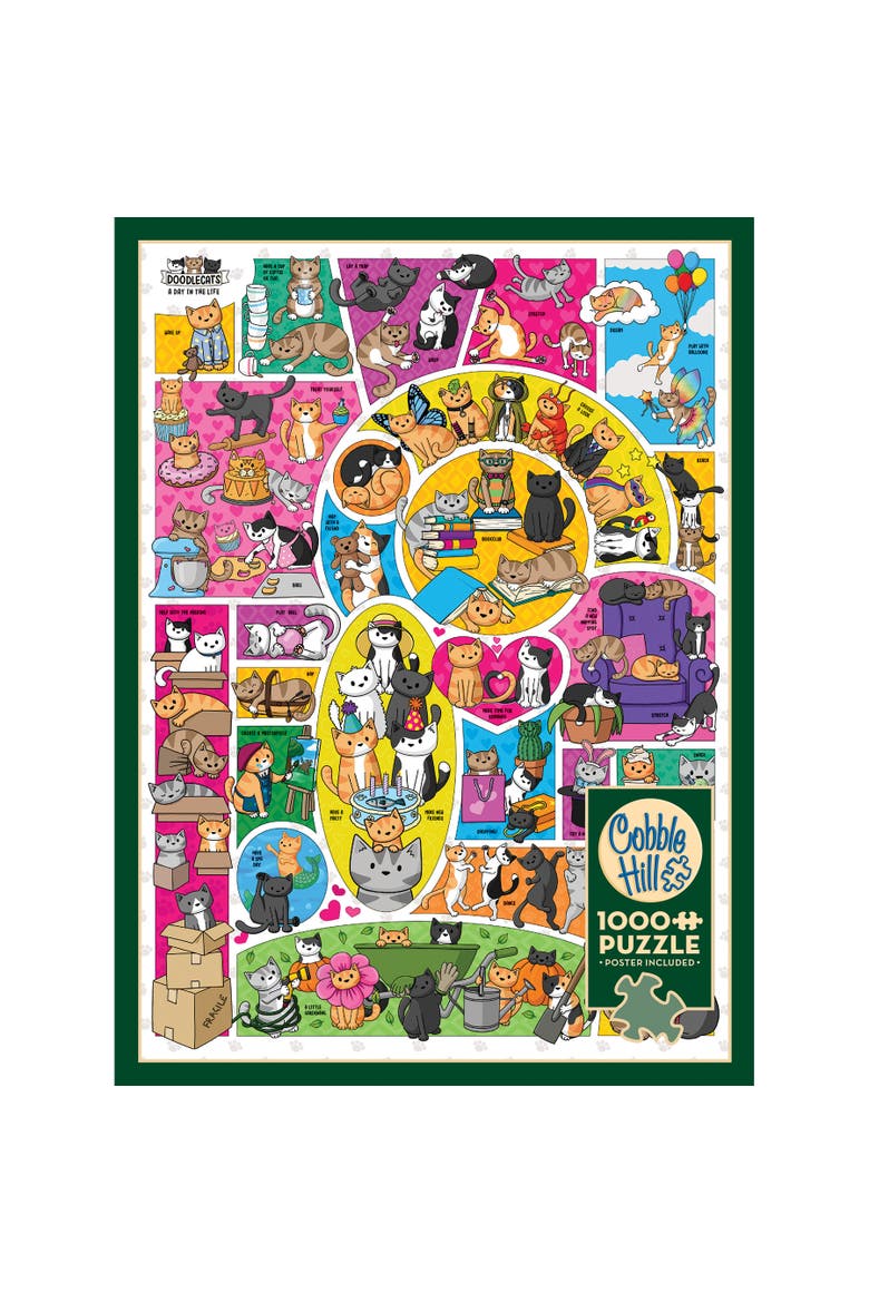 Doodlecats 1000 Piece Puzzle, Alternate, color, Multicolored