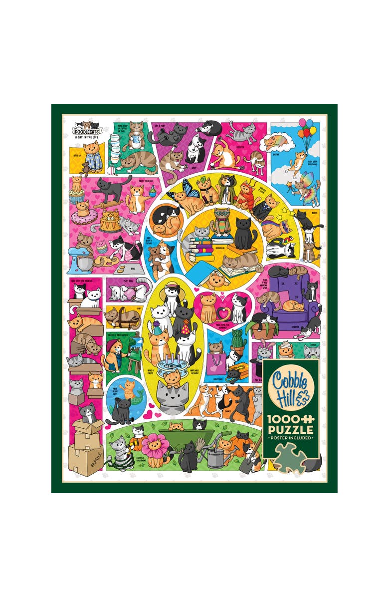 Cobble Hill Doodlecats 1000 Piece Puzzle, Alternate, color, Multicolored