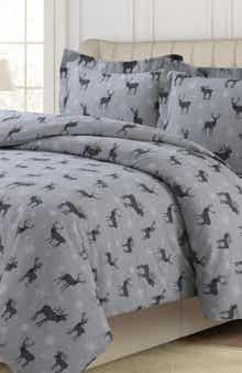 AZORES HOME Checkered Buck Cotton Duvet Cover & Sham Set