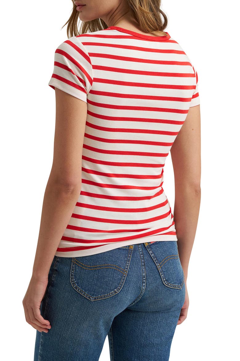 Striped Baby Tee, Alternate, color, RED/ WHITE STRIPE
