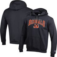 Champion Men's Champion Black Cincinnati Bengals Powerblend Arch over Logo Hoodie