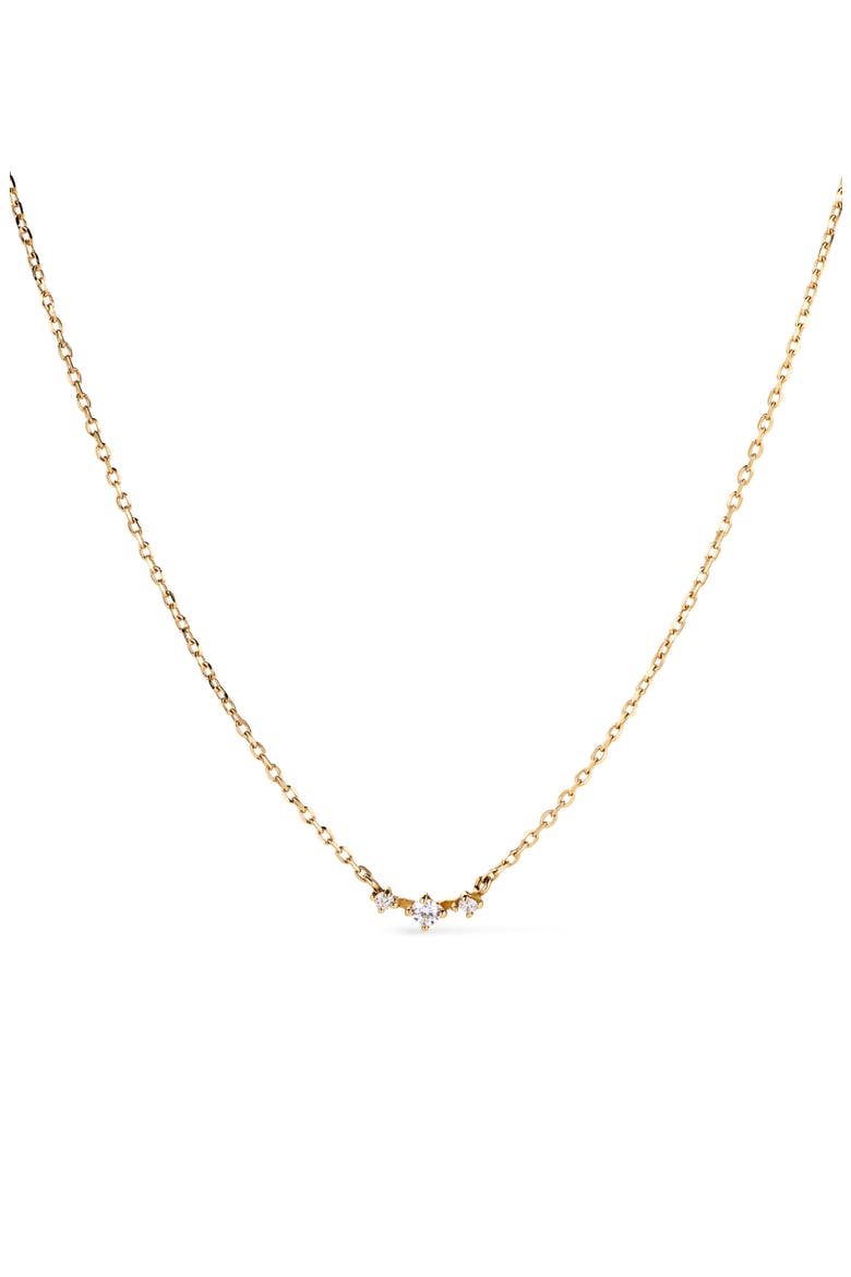 Diamond Necklace - Triple Diamond Necklace, Main, color, Gold