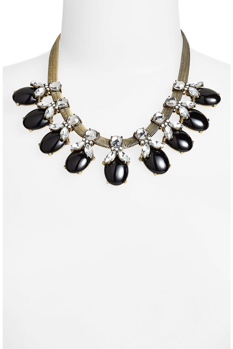 'Rosebud' Mixed Stone Frontal Necklace (Nordstrom Exclusive), Alternate, color, BLACK MULTI/ BRASS