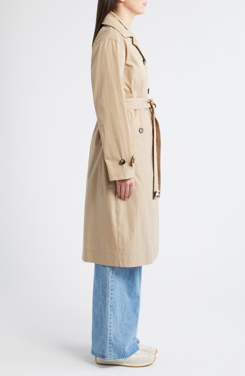 Bernardo Paperweight Long Raincoat, Alternate, color, Khaki