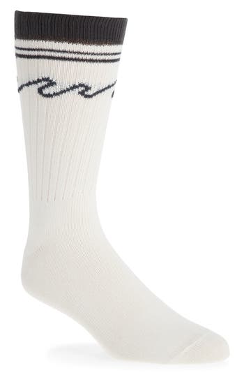 Amiri Wave Stripe Socks In Black/white
