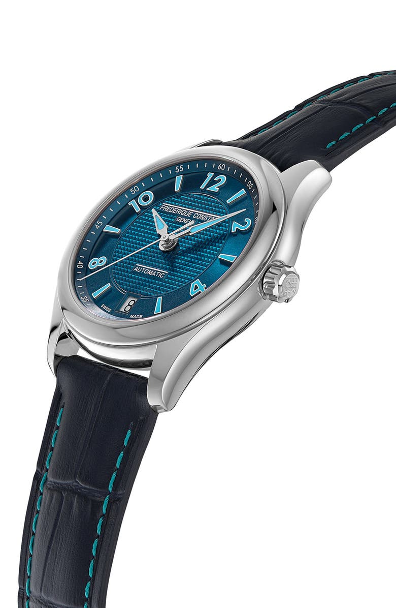 FREDERIQUE CONSTANT Classics Runabout Automatic Leather Strap Watch, 36mm, Alternate, color, 