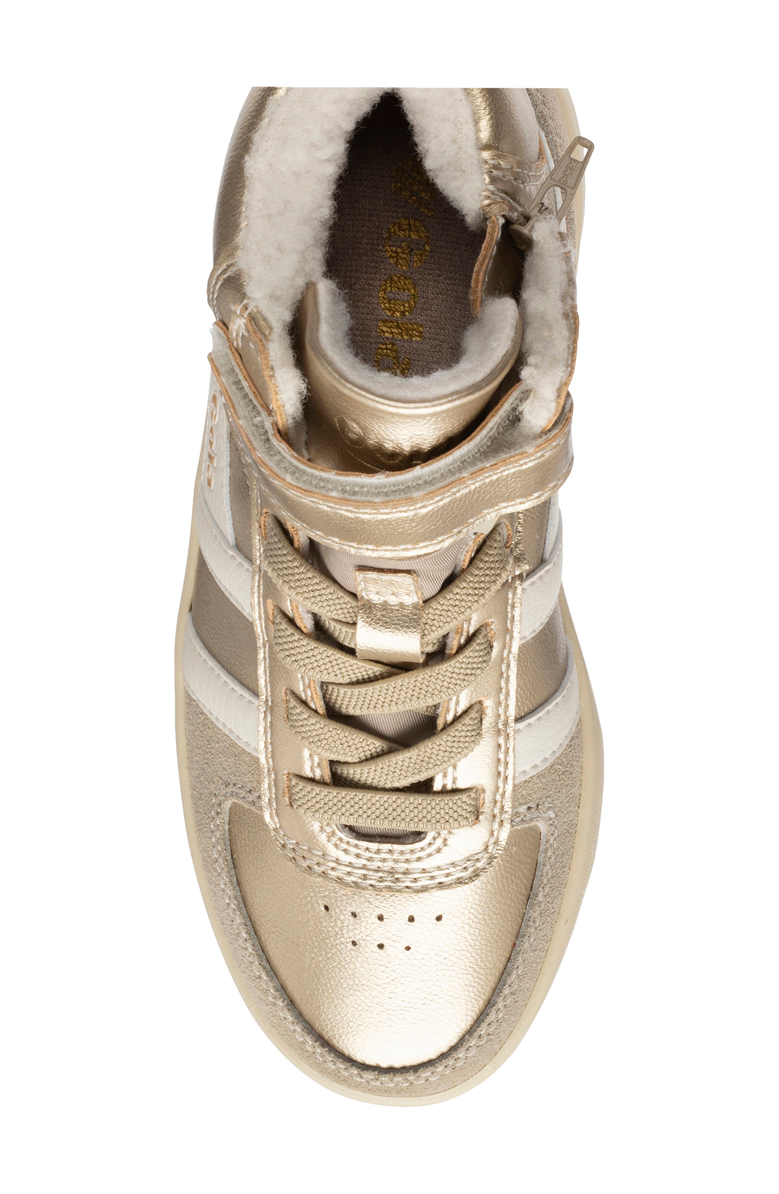 Kids' Talon Glimmer High Top Sneaker, Alternate, color, GOLD/ OFF WHITE