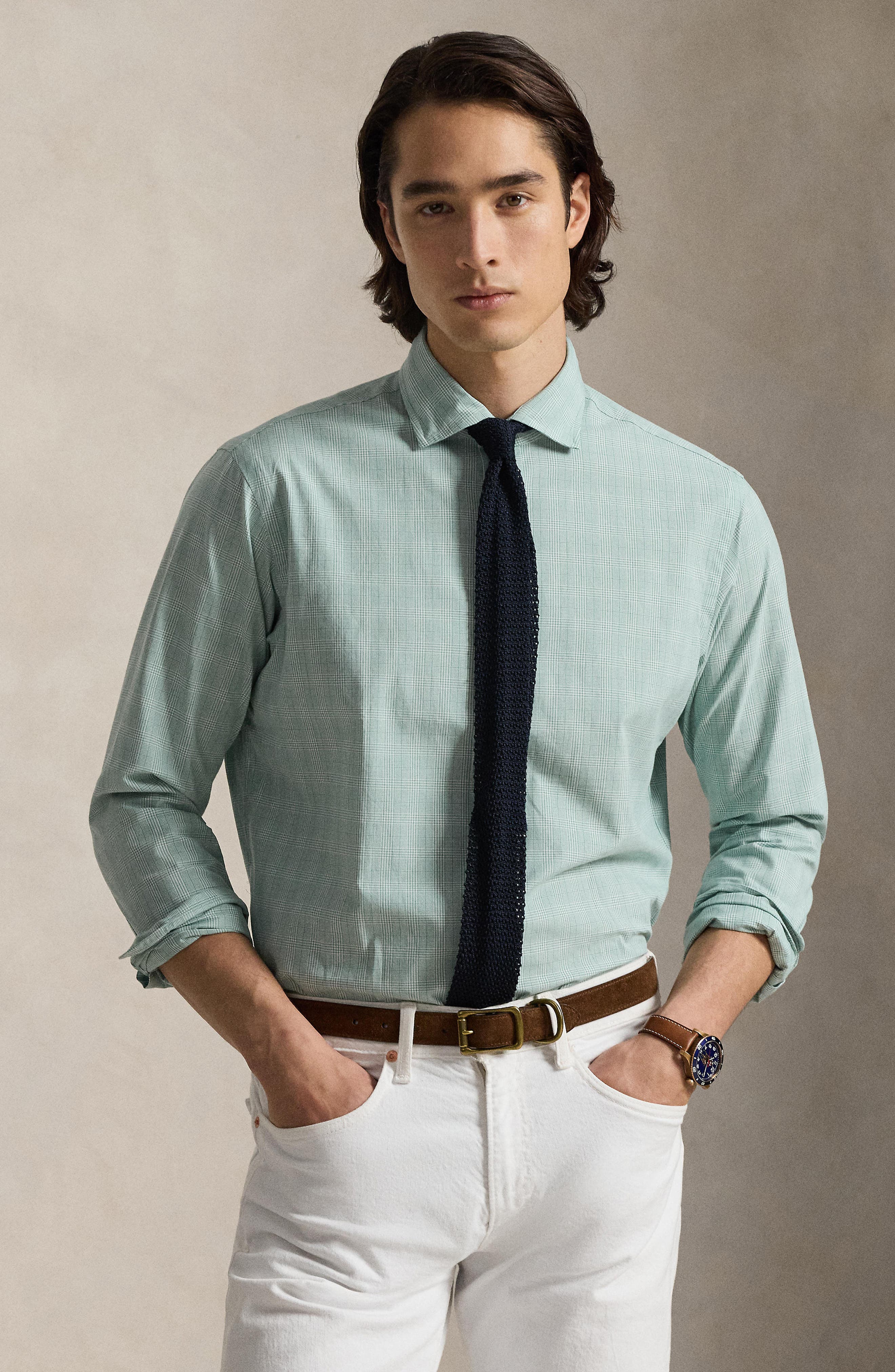 Classic Fit Glen Plaid Cotton Button-Up Shirt - image 2