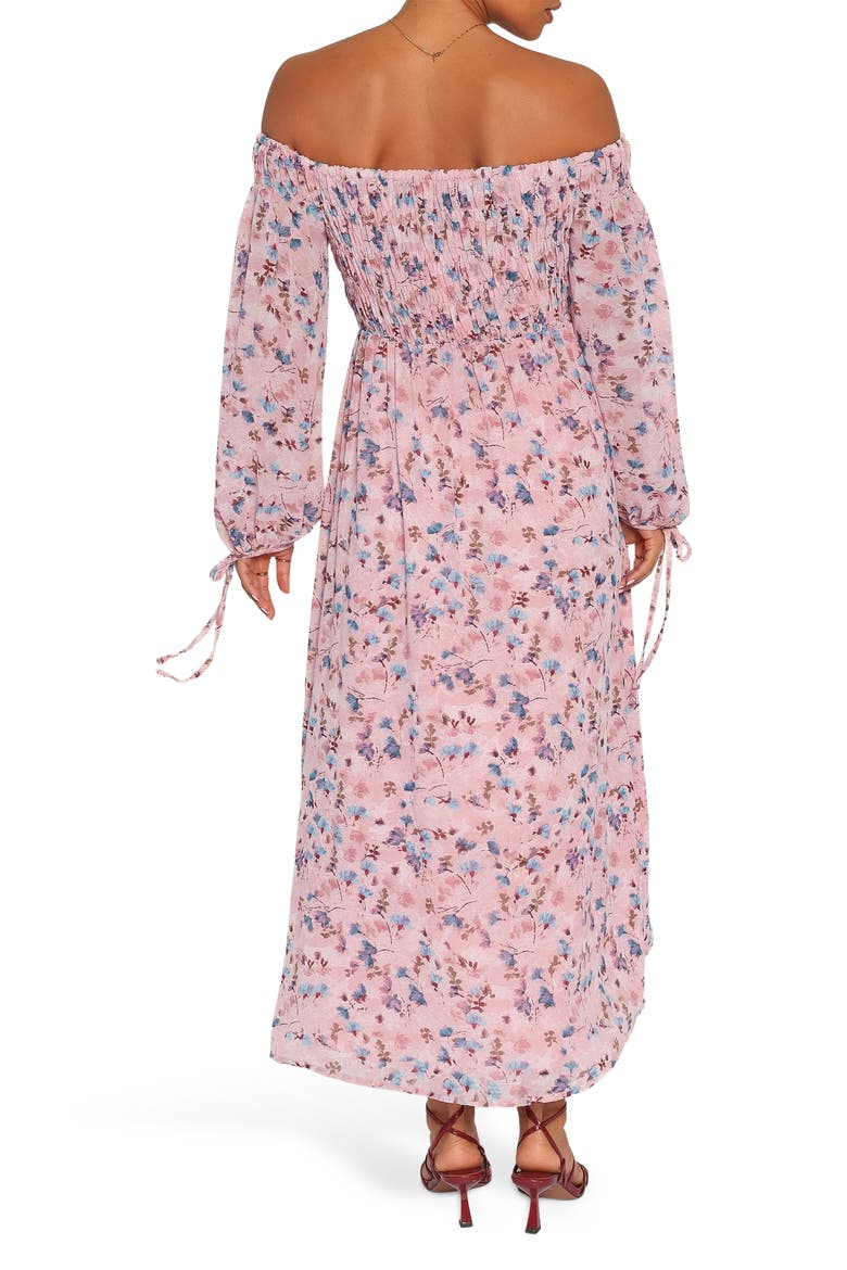 Harlon Off-the-Shoulder Maxi Dress, Alternate, color, PINK FLORAL