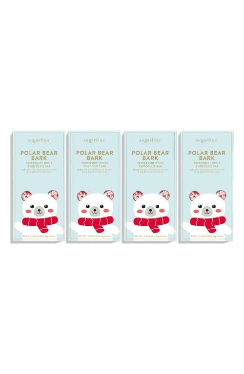 sugarfina Polar Bear Bark Set of 4 White Chocolate Peppermint Bars 