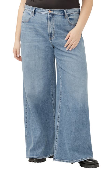 Highly Desirable High Waist Ultra Wide Leg Jeans (Plus)