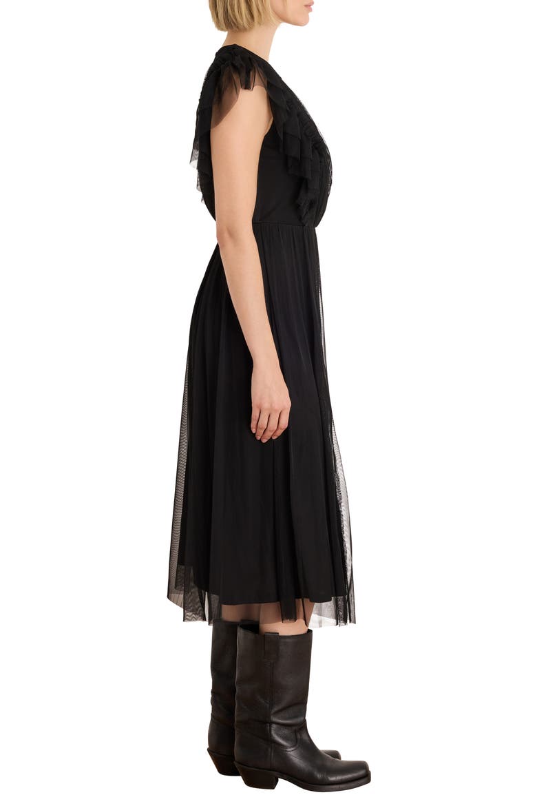 Opening Night Tulle Midi Dress, Alternate, color, BLACK ONYX
