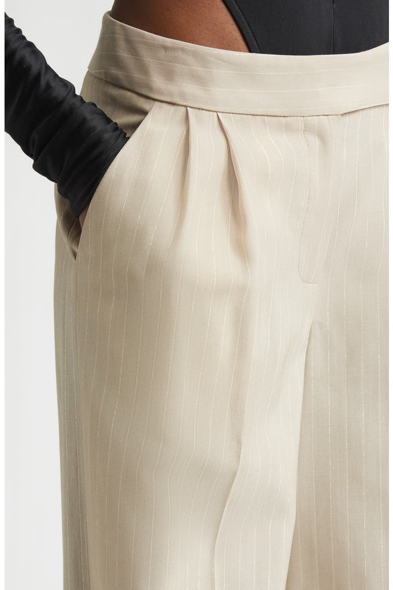 Shimmer Pinstripe Wide Leg Pants, Alternate, color, SAND