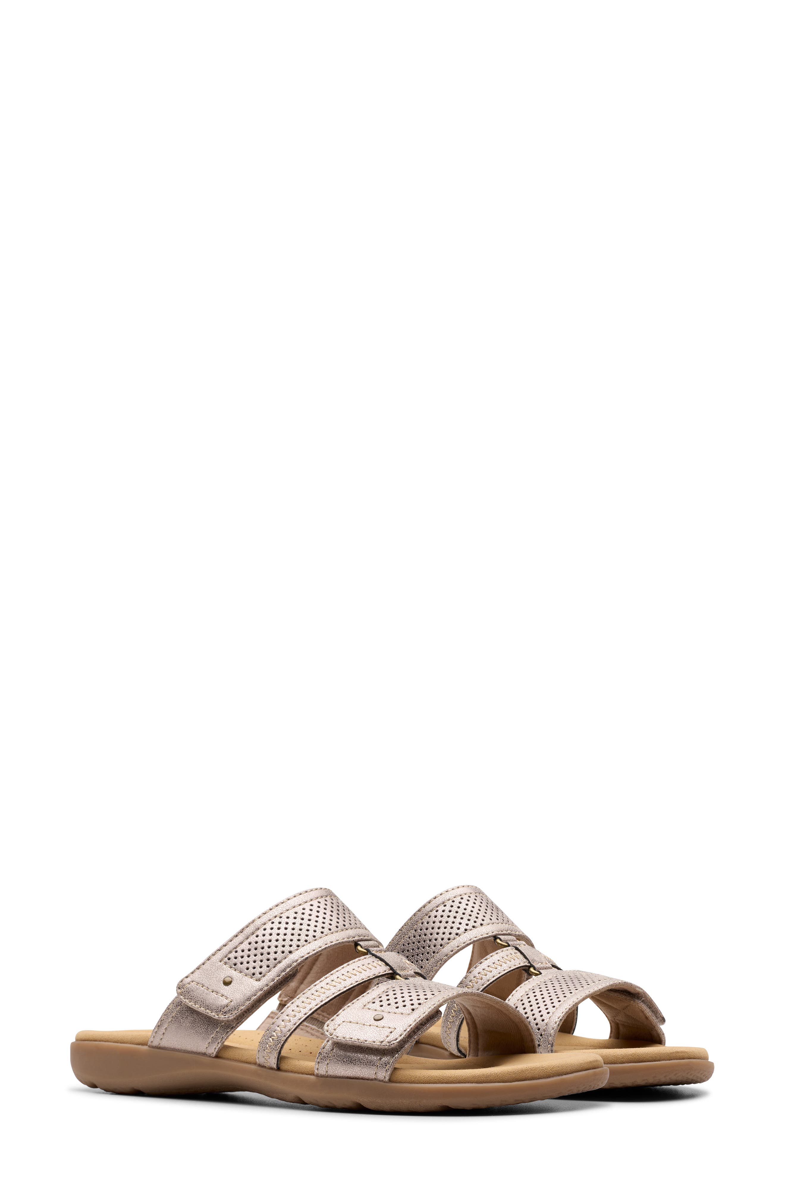 Elizabella Ave Slide Sandal, Alternate, color, TAUPE METALLIC