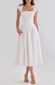 HOUSE OF CB Fiorella Broderie Short Sleeve Dress