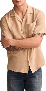 Lucky Brand Slub Linen Camp Shirt