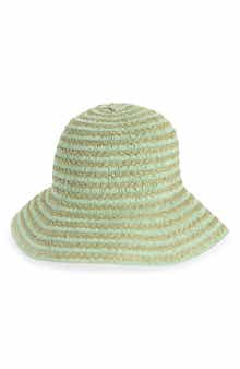 Stripe Straw Bucket Hat