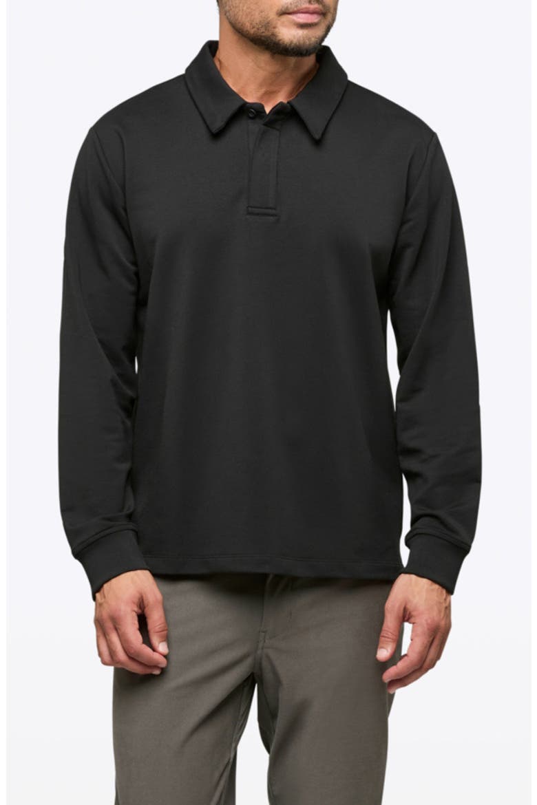 Hyperloop Long Sleeve Polo, Main, color, BLACK