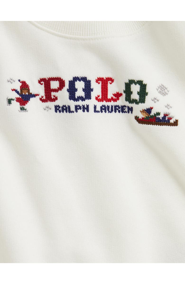 Ralph Lauren Embroidered Cotton Sweatshirt & Joggers Set, Alternate, color, White