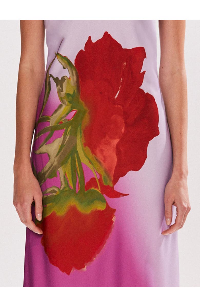 Ro&Zo Margot Print Halter Neck Dress, Alternate, color, Pink