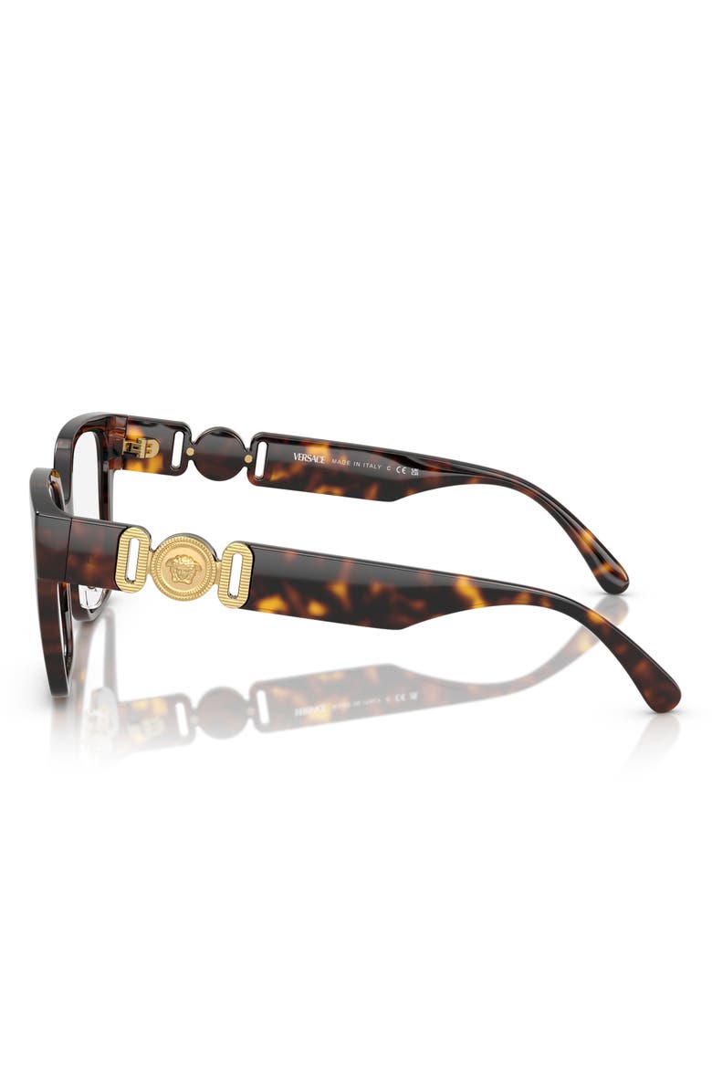 Versace 54mm Square Optical Glasses, Alternate, color, Havana