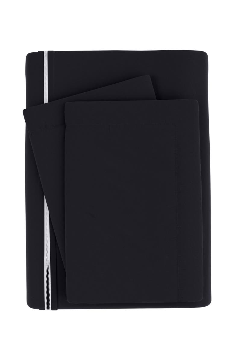 HOMESPUN IENJOY HOME Premium Ultra Soft 3-Piece Duvet Cover Set, Main, color, Black