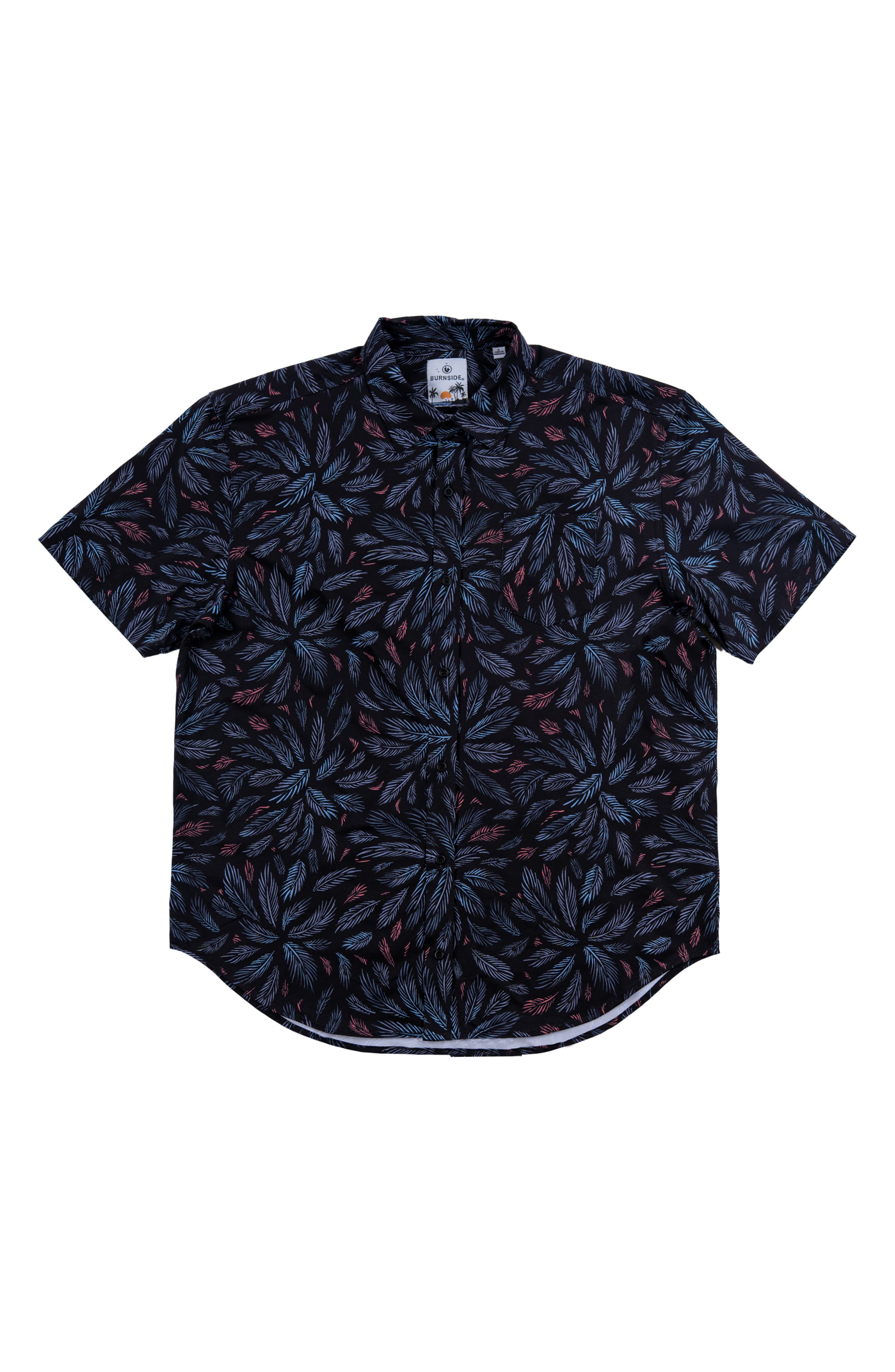 BURNSIDE Premier Tropical Print Short Sleeve Button Up Shirt
