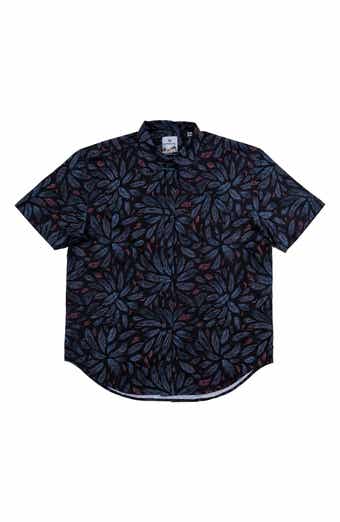 BURNSIDE Premier Tropical Print Short Sleeve Button Up Shirt
