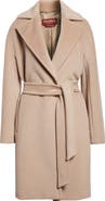 Max Mara Studio Scire Belted Virgin Wool Wrap Coat