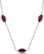 Julianna B. Birthstone & Diamond Station Necklace 14k Gold