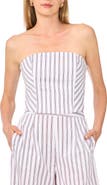 Parker Pinstriped Strapless Cotton Top