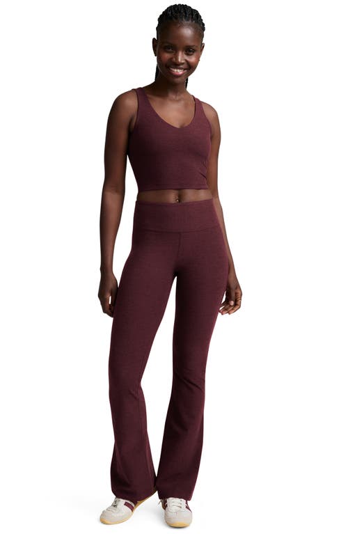 Beyond Yoga Space Dye High Waist Bootcut Leggings In Burgundy