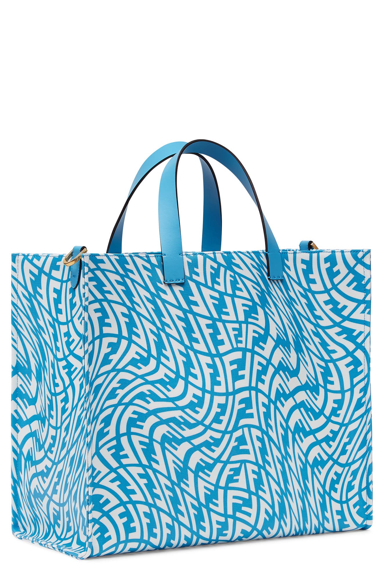 Fendi x Sarah Coleman Fish Eye Double-F Logo Print Canvas Tote, Alternate, color, 