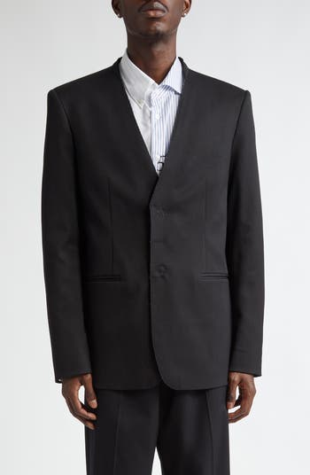 MM6 Maison Margiela Collarless Raw Edge Suit Jacket | Nordstrom
