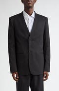 MM6 Maison Margiela Collarless Raw Edge Suit Jacket
