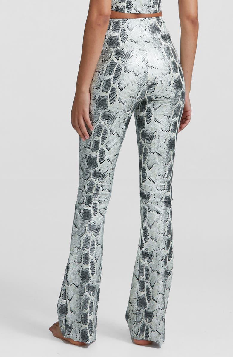 Commando Animal Print Faux Leather Flare Leg Pants, Alternate, color, 