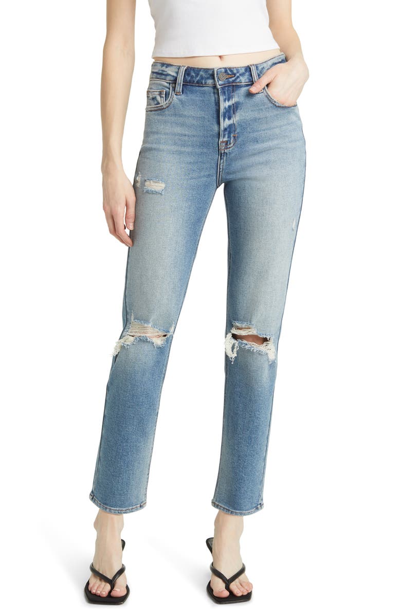 HIDDEN JEANS Distressed Straight Leg Jeans, Main, color, 