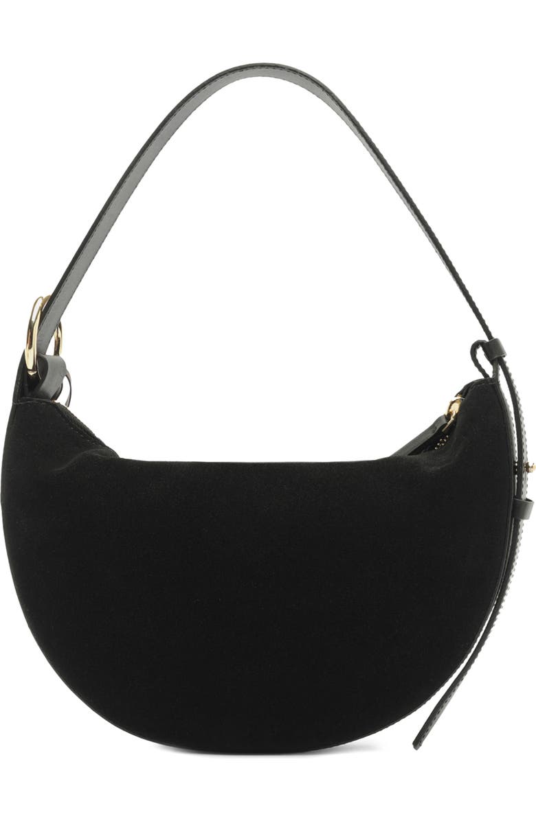 Arezzo Medium Simone Suede Shoulder Bag, Alternate, color, Preto/ Preto/ New Cocoa