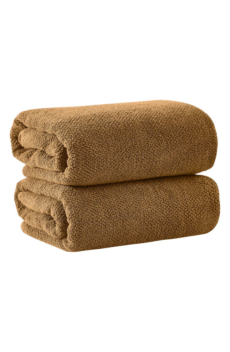 Woven & Weft Loop Textured 2-Pack Bath Towels, Main, color, Mocha
