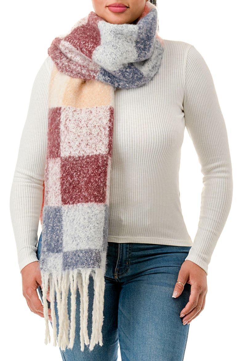 Check Scarf, Main, color, GREY MULTI